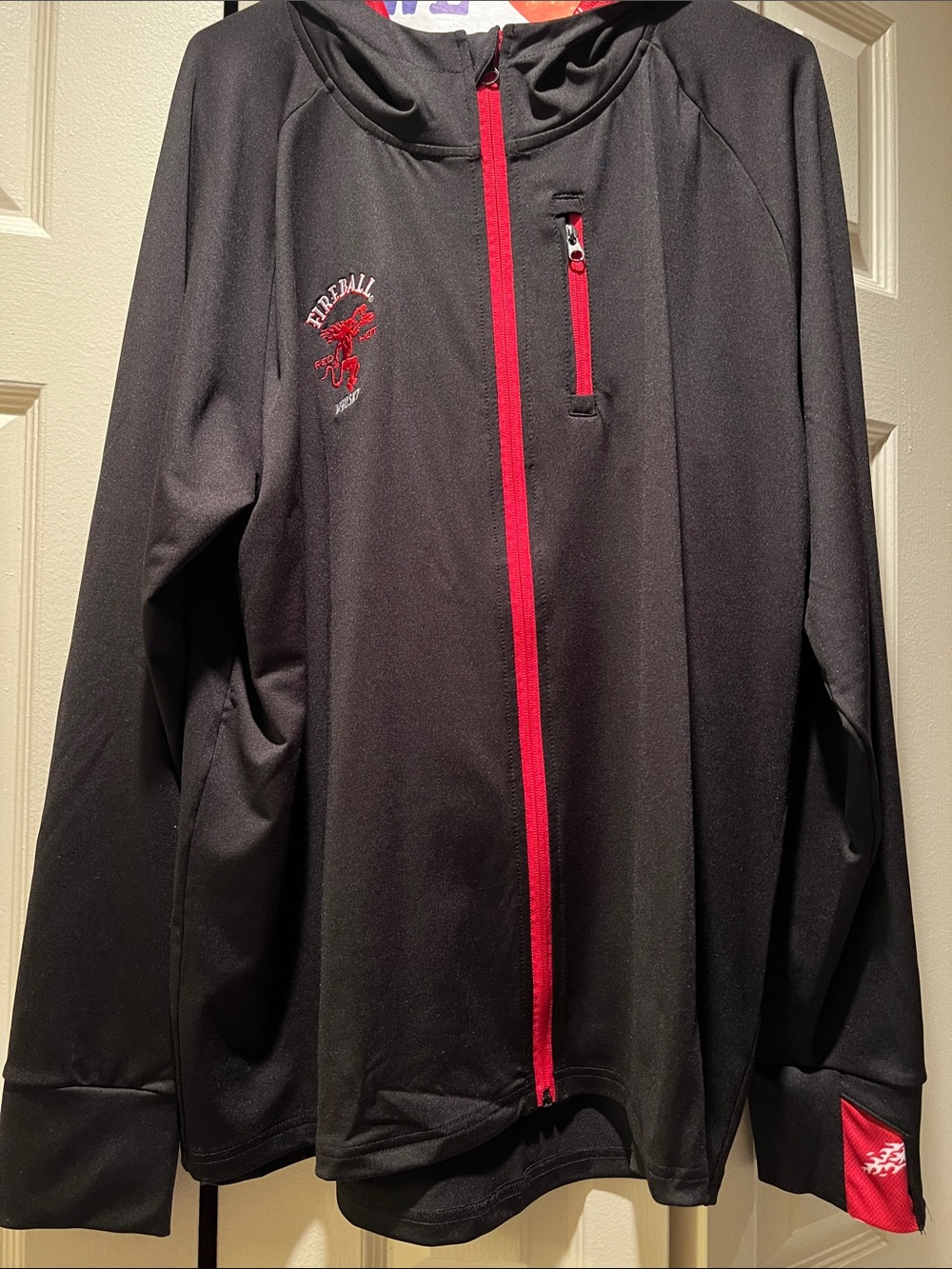 Fireball whiskey Full-Zip Hooded Jacket in Black and Red (XXL)